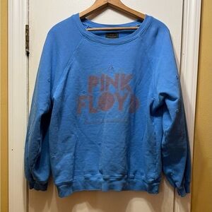 Original Retro Brand Distressed Blue Pink Floyd Women's Sweatshirt!
